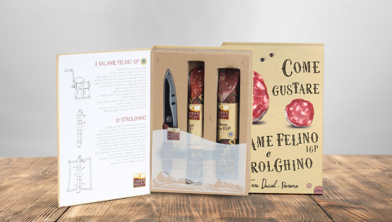 44 - Luxe geschenkboek met salami en snijmes
